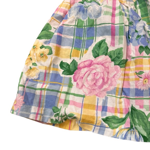 Evy girls 2T spring floral dress collared rose decorated multicolor pattern - Picture 5 of 8